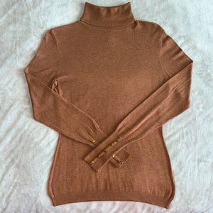 H&M Fitted Turtleneck Sweater Toffee/Camel Color